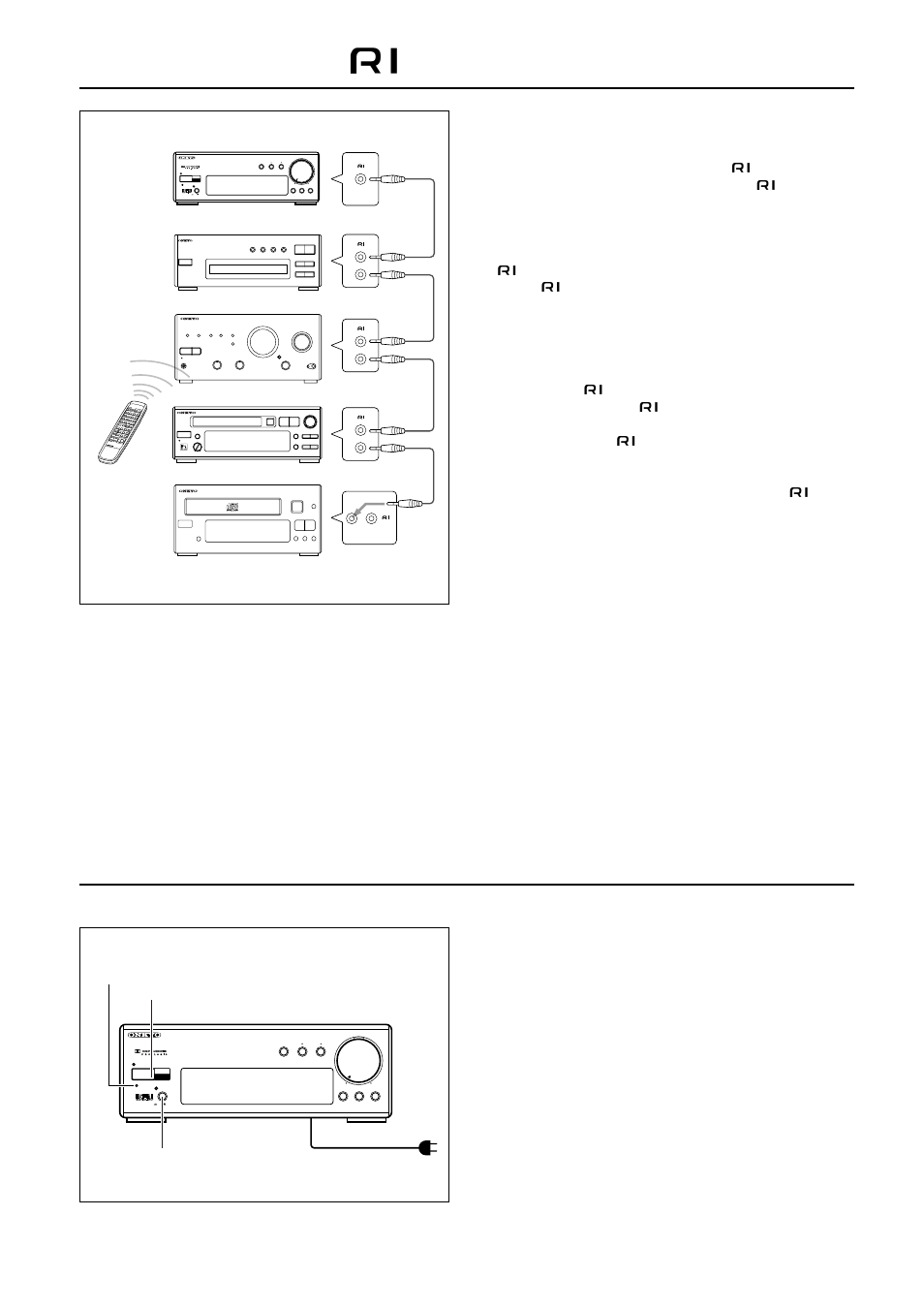 Connecting the ri remote control cables, Connecting the power, Connecting the z remote control | Cables, Connecting the z cables connecting the power | Onkyo ED-205 User Manual | Page 10 / 20