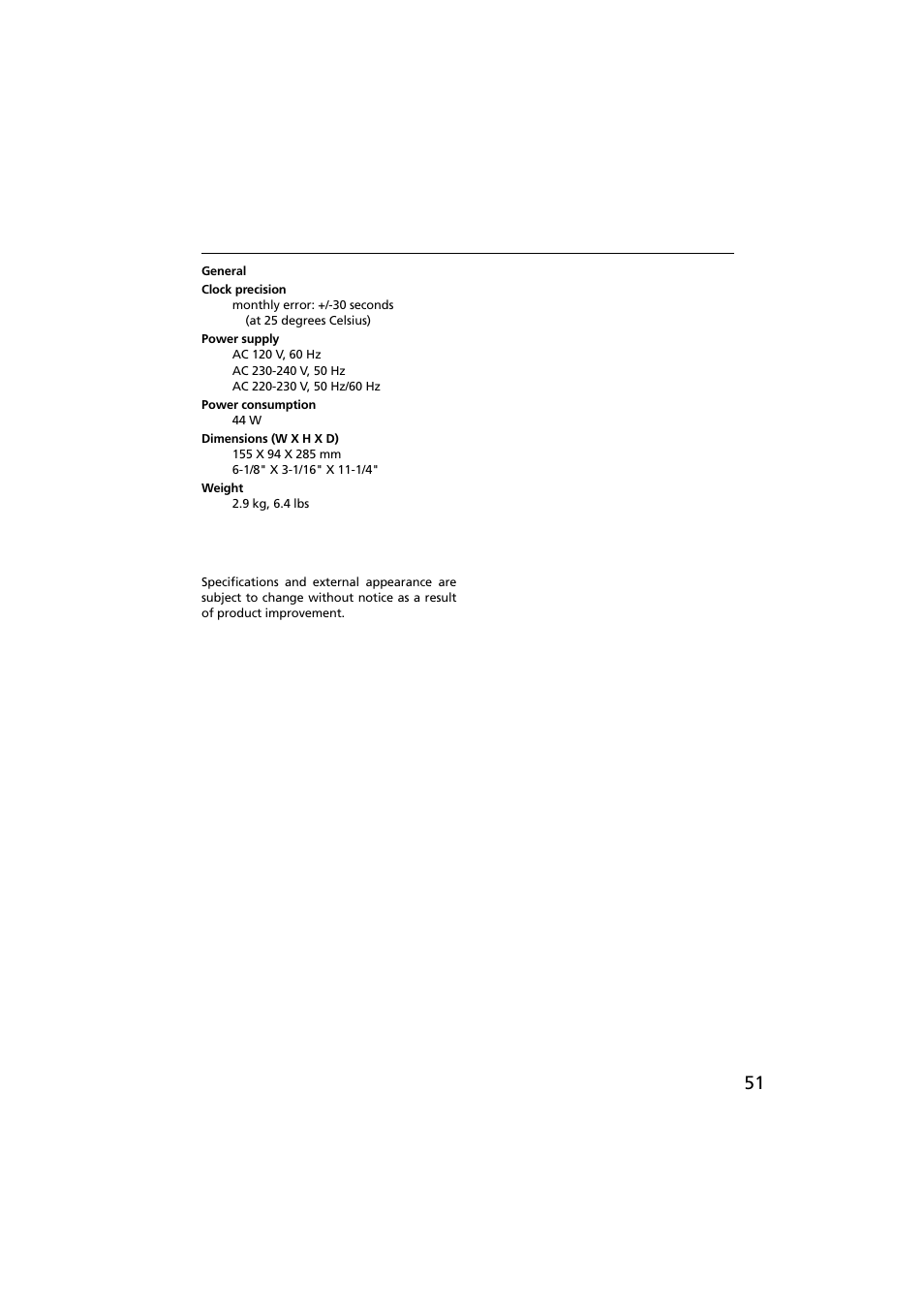 General | Onkyo R-801A User Manual | Page 51 / 52