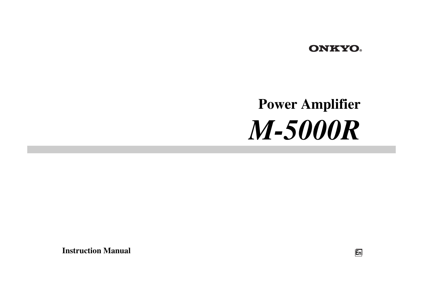 Onkyo Power Amplifier M-5000R User Manual | 24 pages