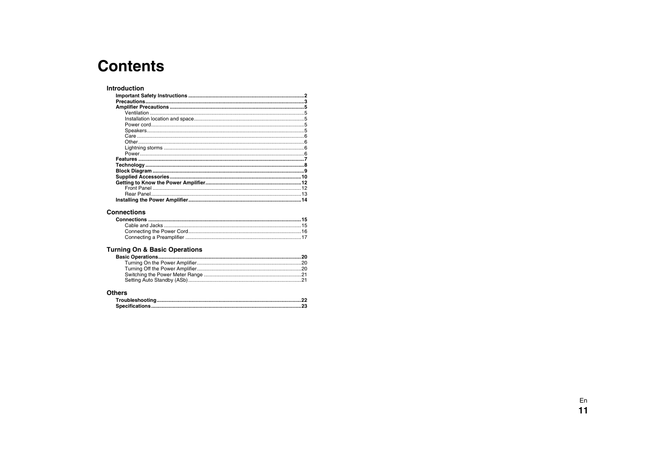 Onkyo Power Amplifier M-5000R User Manual | Page 11 / 24