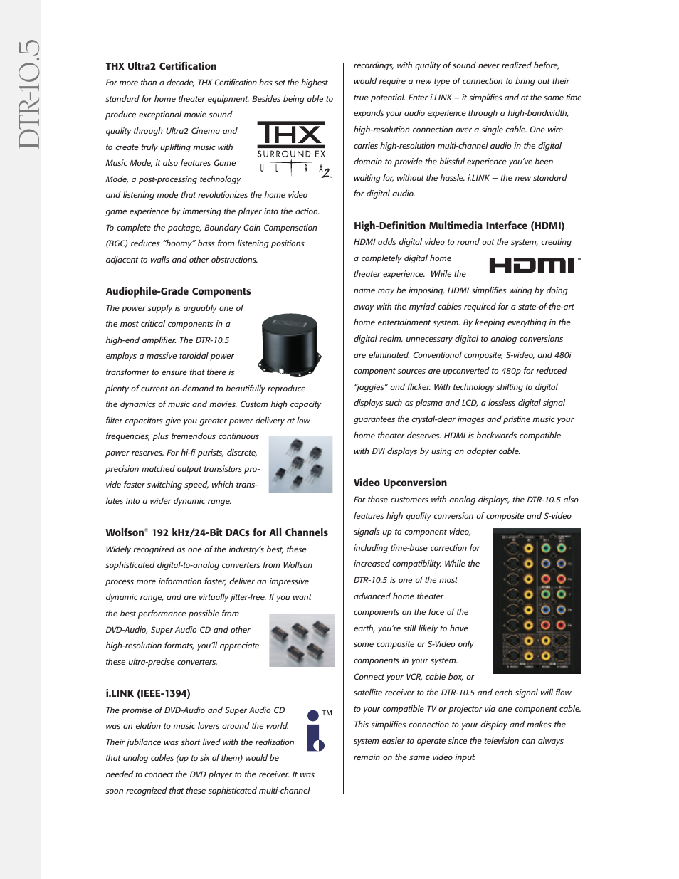 Dt r -10.5 | Onkyo DTR-10.5 User Manual | Page 2 / 6