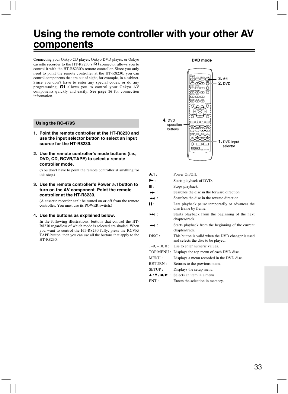 Onkyo AV RECEIVER HT-R8230 User Manual | Page 33 / 40
