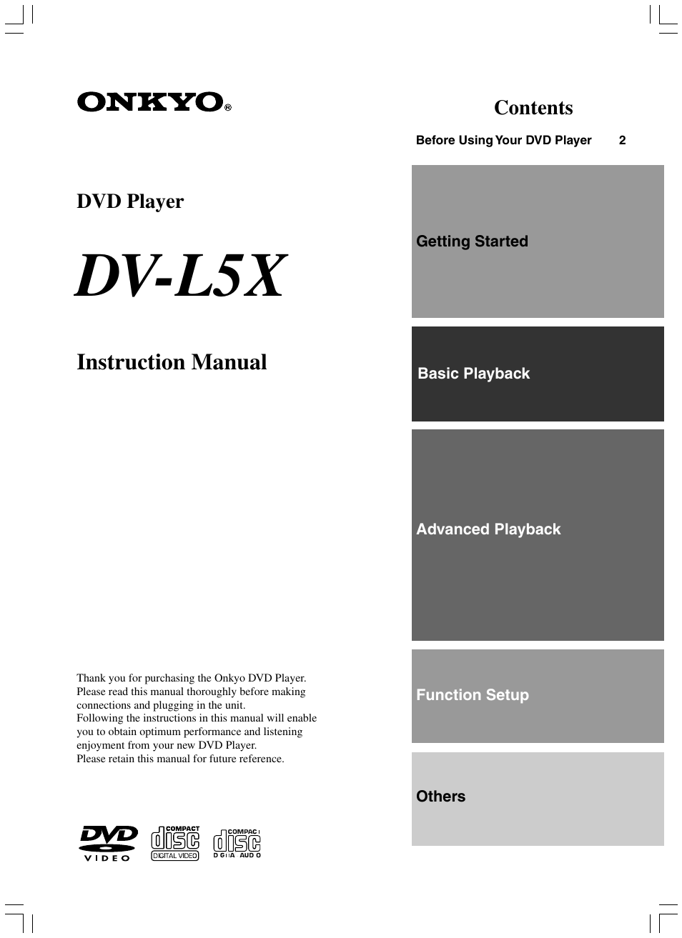 Onkyo DV-L5X User Manual | 60 pages