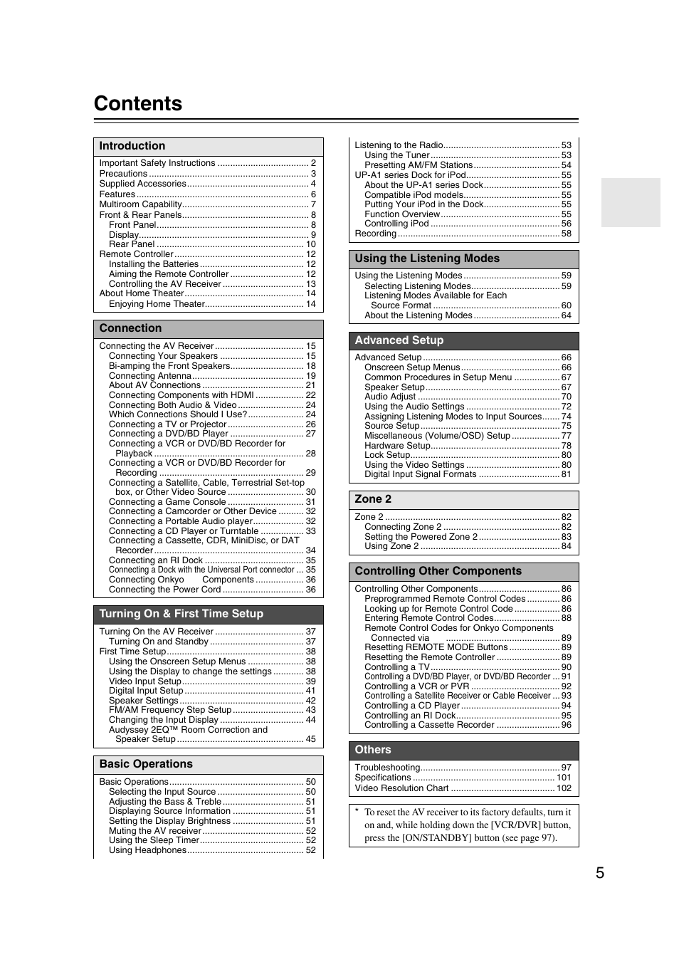 Onkyo HT-RC160 User Manual | Page 5 / 121