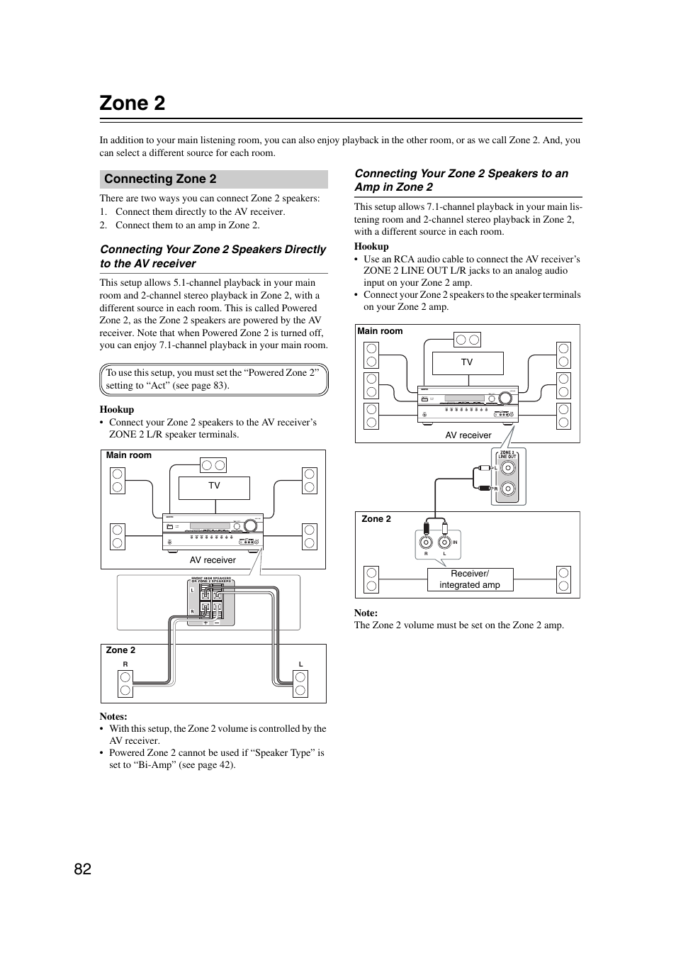 Zone 2, Connecting zone 2 | Onkyo HT-RC160 User Manual | Page 82 / 121