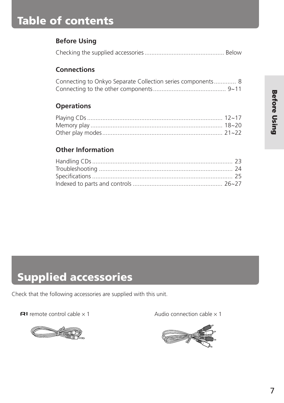 Onkyo C-707CHX User Manual | Page 7 / 28