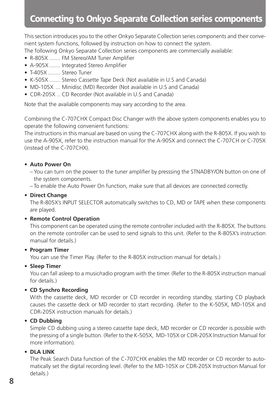 Onkyo C-707CHX User Manual | Page 8 / 28