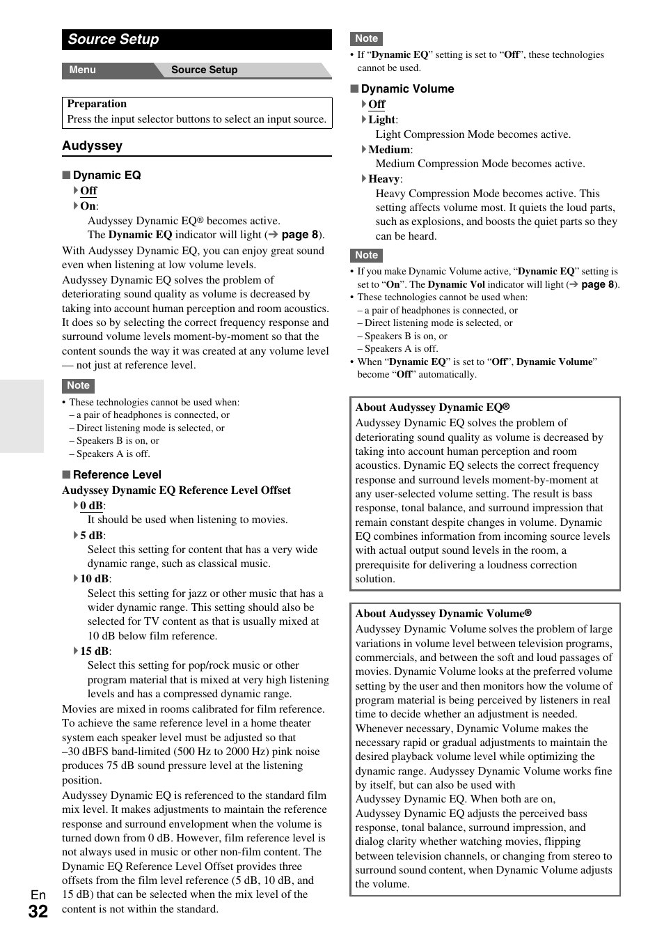 Source setup | Onkyo HT-R390 User Manual | Page 32 / 56