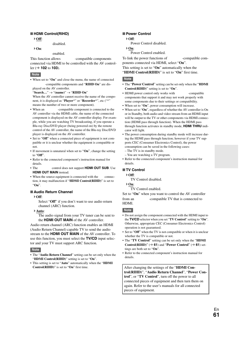 61 ) t, 61 ) and y | Onkyo PR-SC5508 User Manual | Page 61 / 108