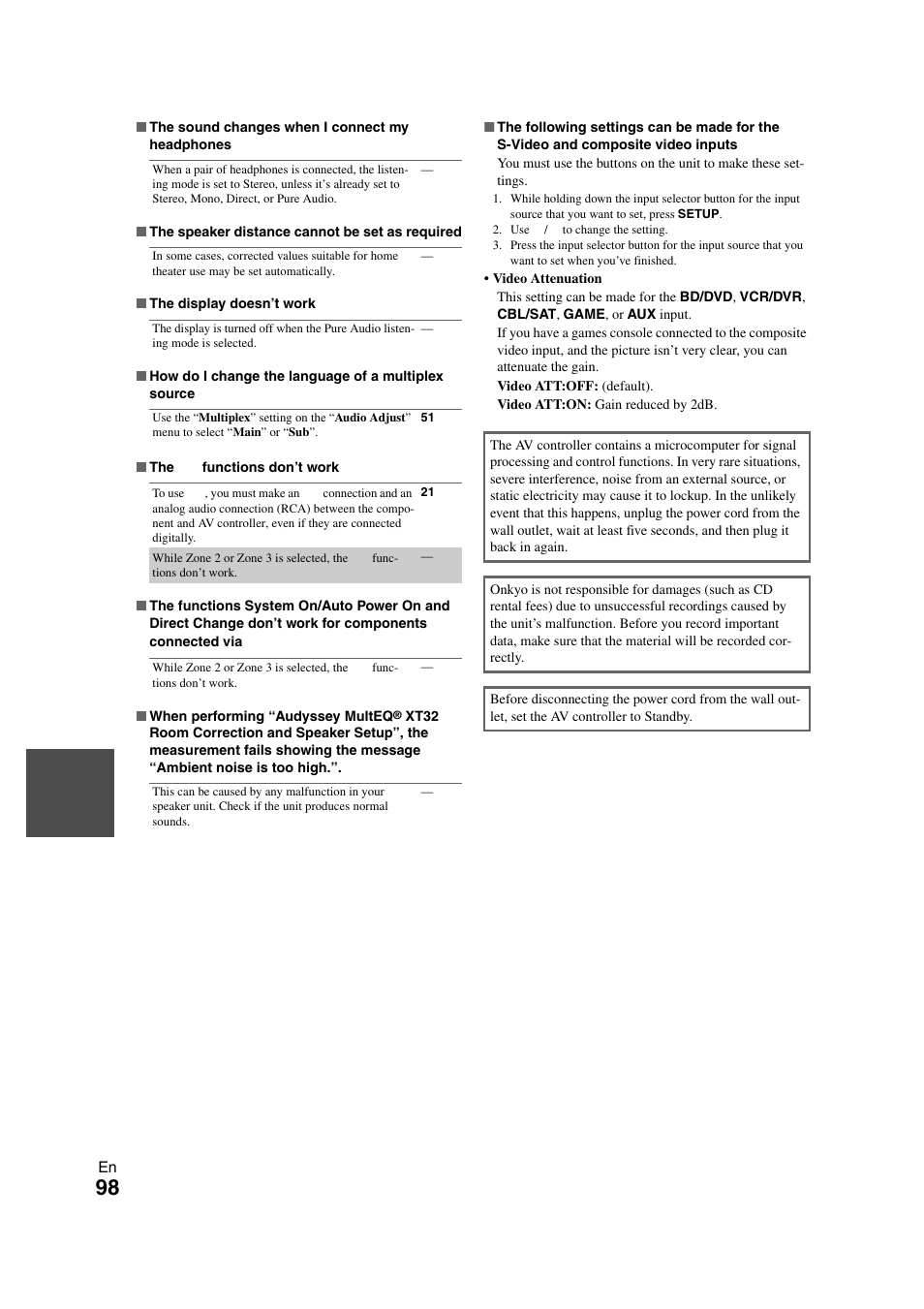 Onkyo PR-SC5508 User Manual | Page 98 / 108