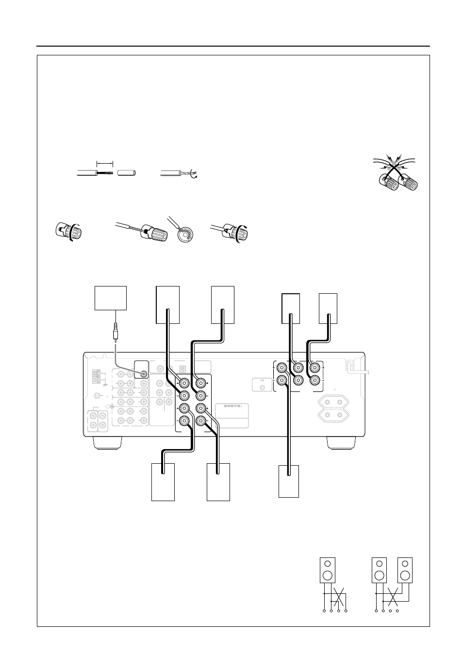 Connecting speakers | Onkyo TX-DS484 User Manual | Page 10 / 32