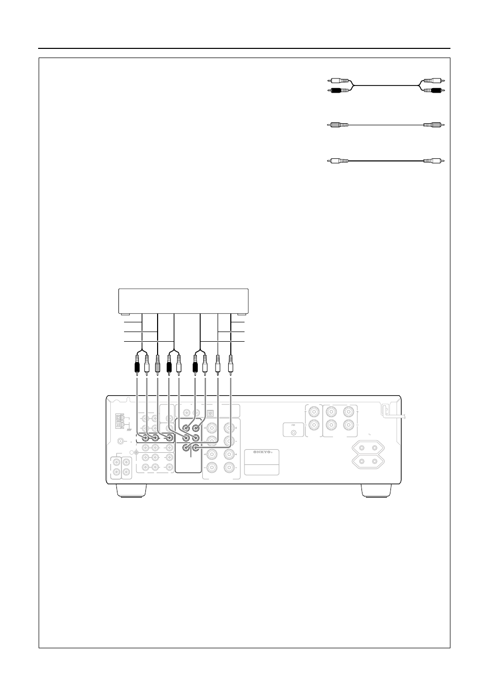 Connecting other devices, Decoder with 5.1 channel output, Monaural audio cable (mono) | Onkyo TX-DS484 User Manual | Page 8 / 32