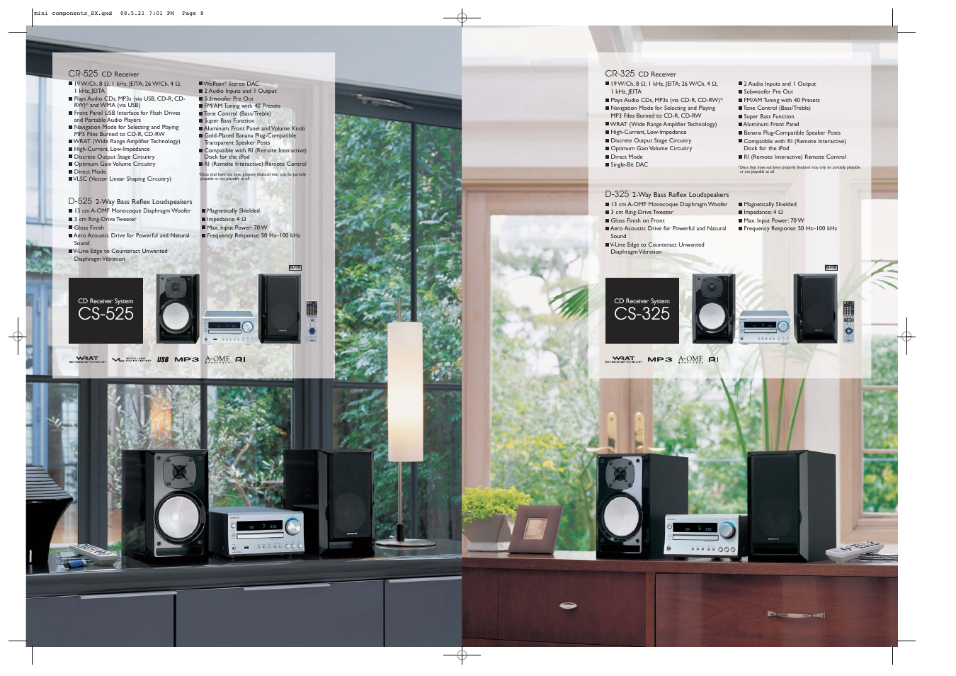 Cs-325, Cs-525 | Onkyo CS-525 User Manual | Page 4 / 4