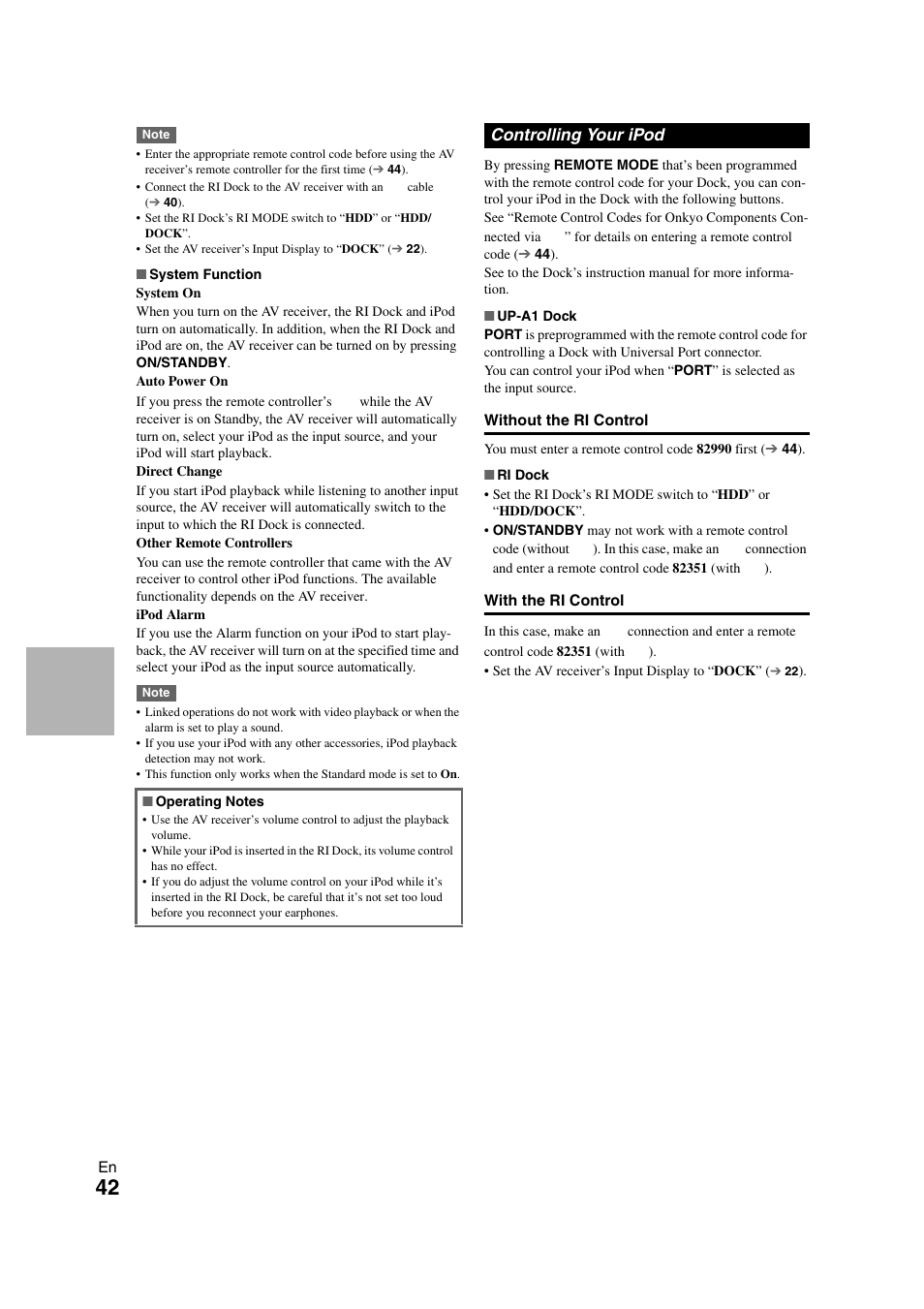 Controlling your ipod | Onkyo HT-S3300 User Manual | Page 42 / 56