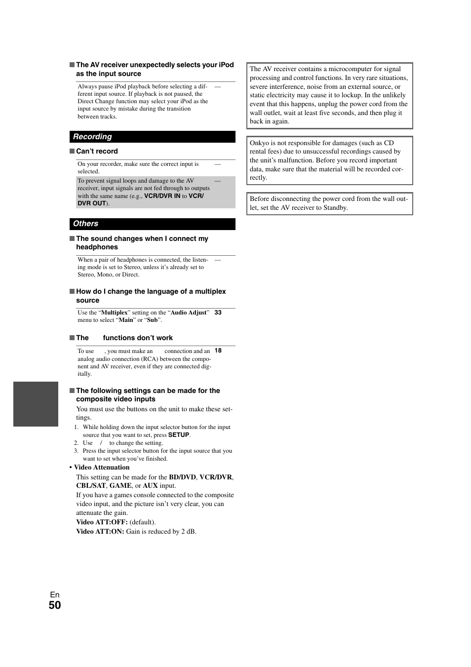 Onkyo HT-S3300 User Manual | Page 50 / 56