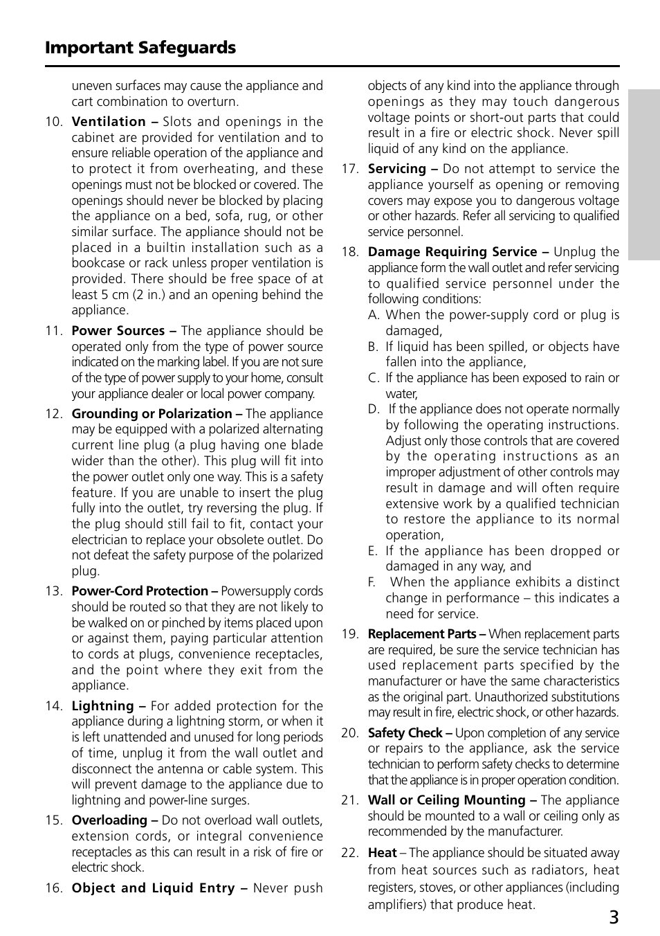 Important safeguards | Onkyo DX-R700 User Manual | Page 3 / 48