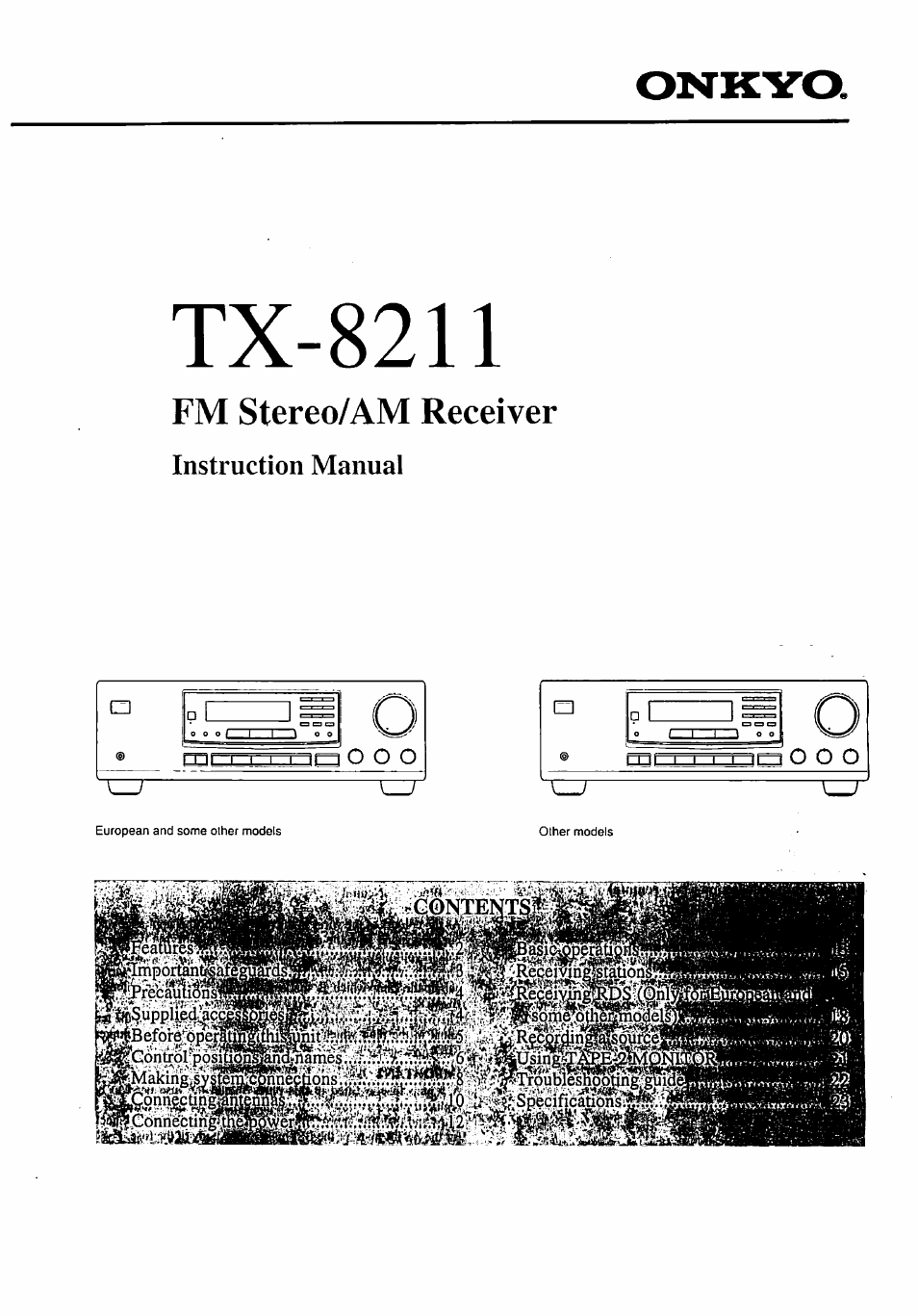 Onkyo TX-8211 User Manual | 24 pages