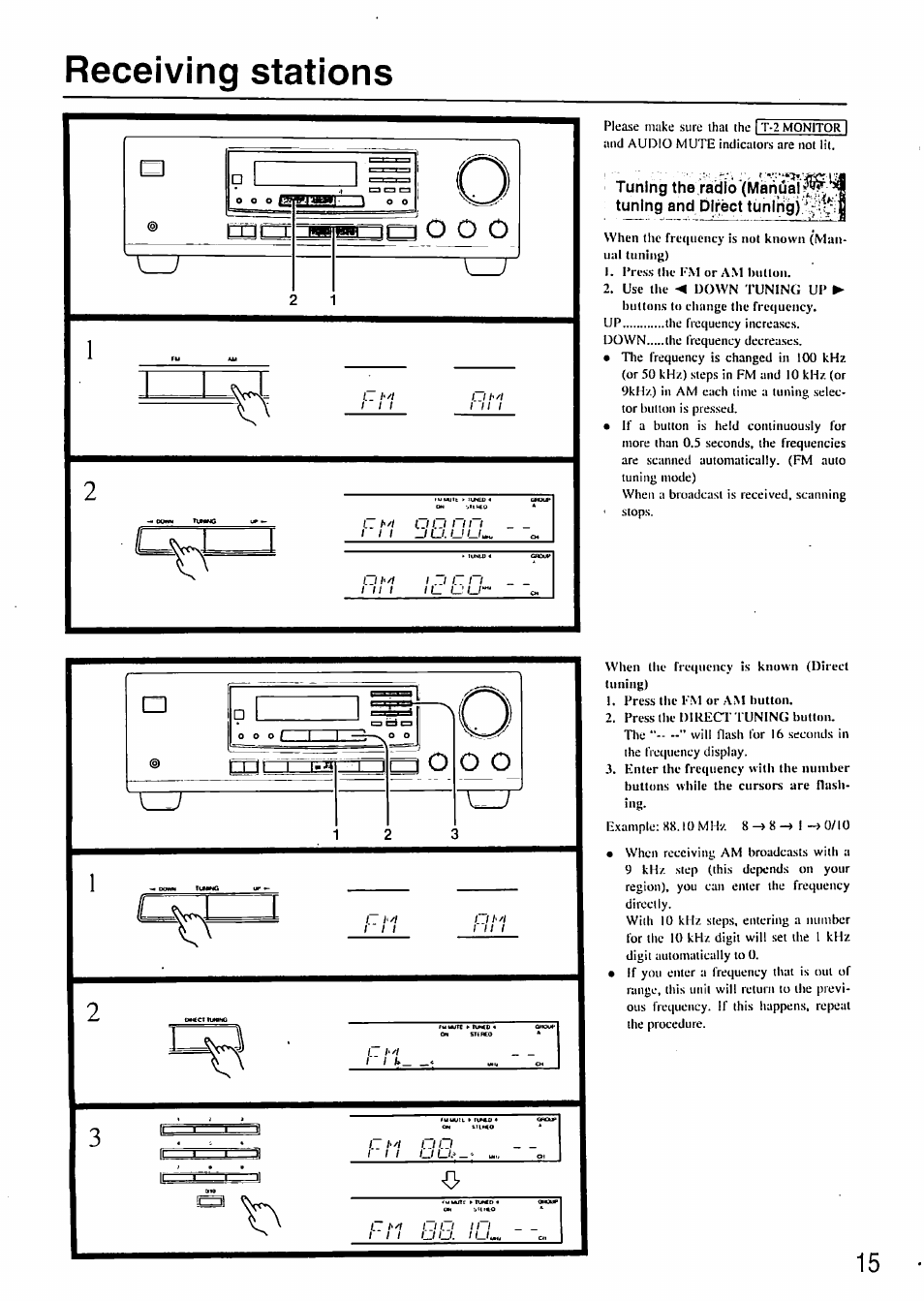 Receiving stations | Onkyo TX-8211 User Manual | Page 15 / 24