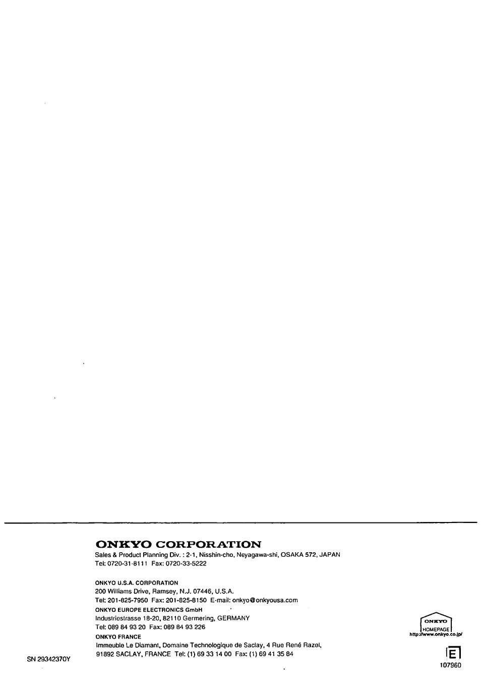 Onkyo corporation | Onkyo TX-8211 User Manual | Page 24 / 24