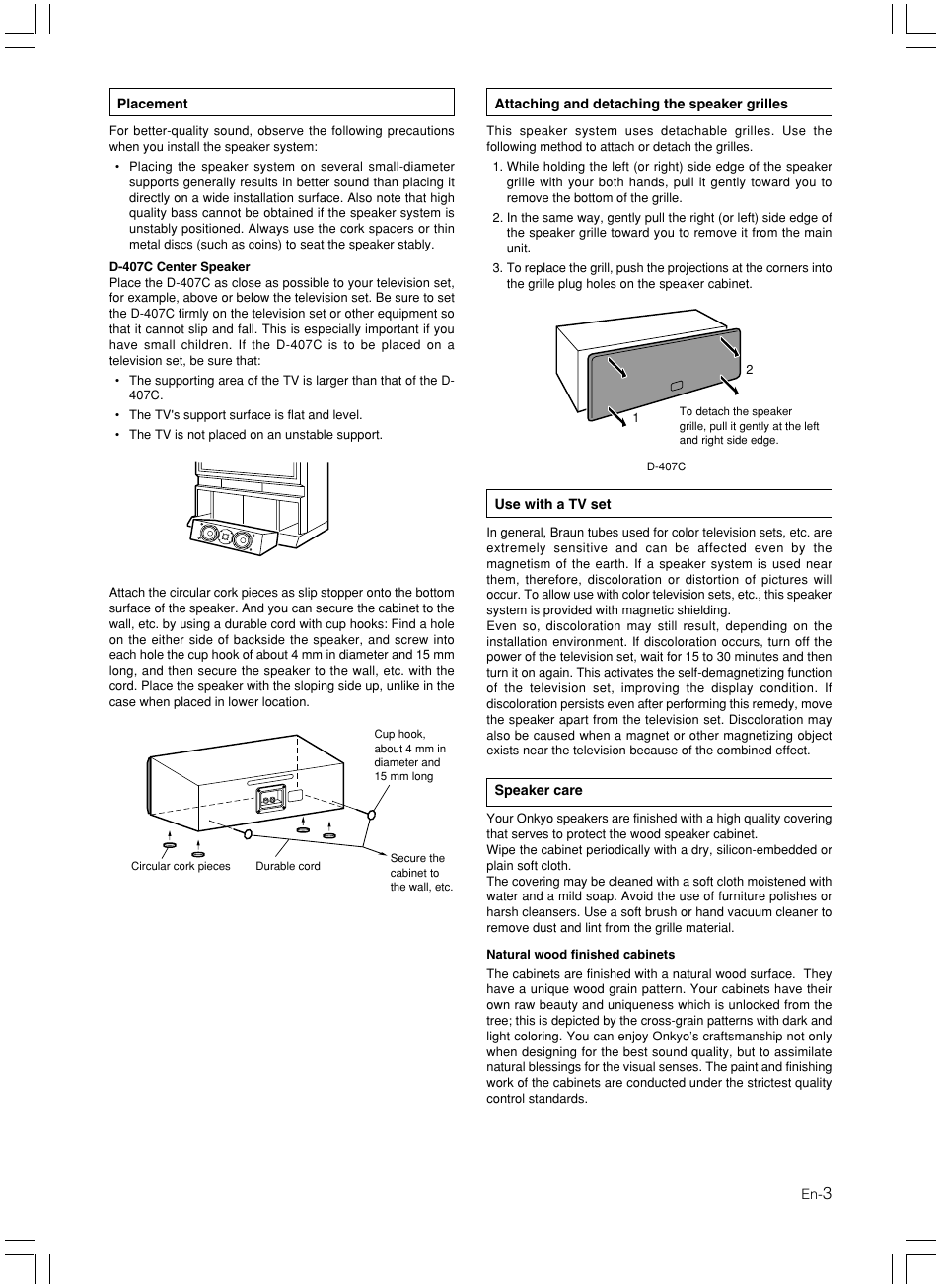 Onkyo D-407C User Manual | Page 3 / 8