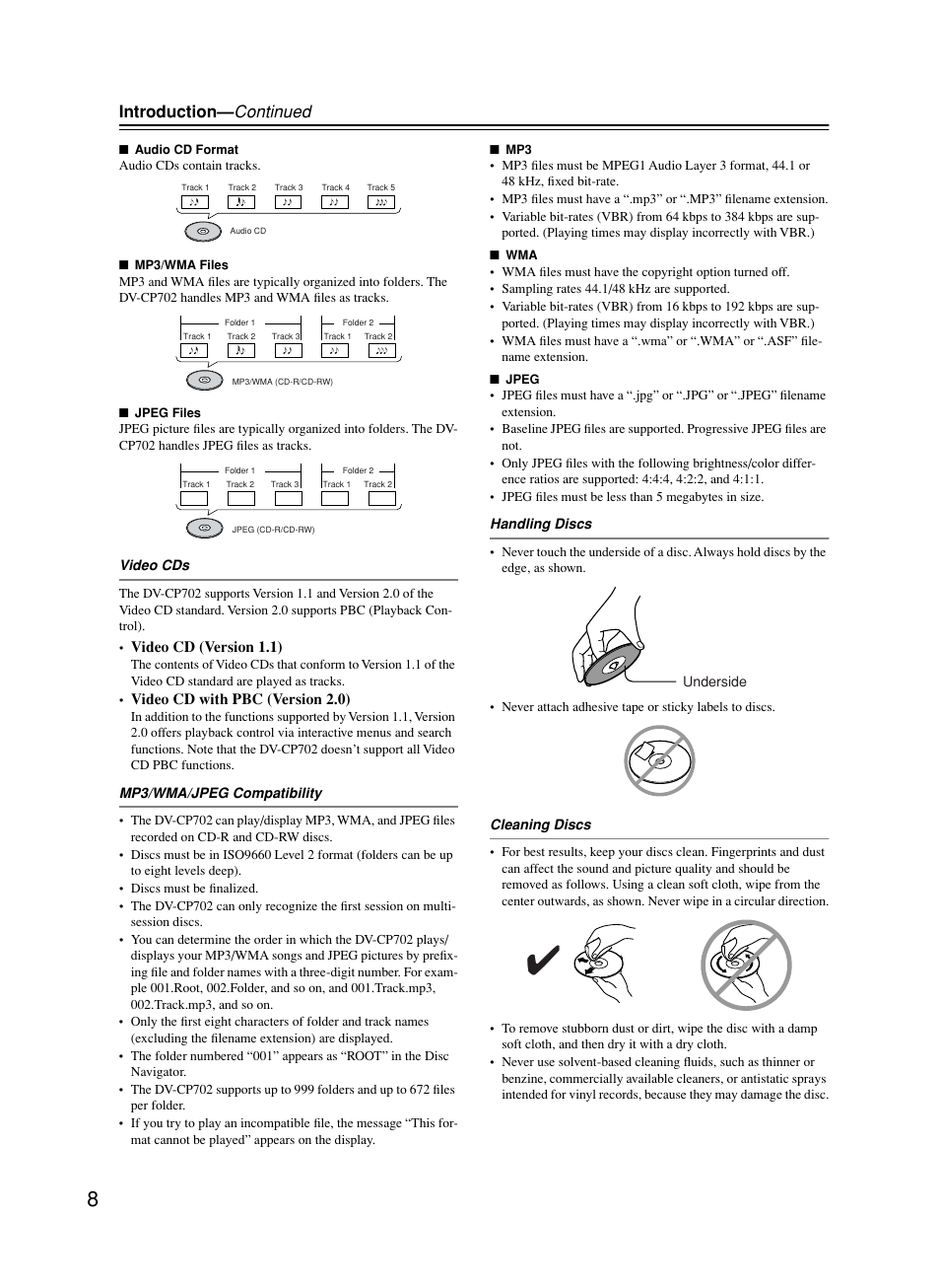 Introduction— continued | Onkyo DV-CP702 User Manual | Page 8 / 53