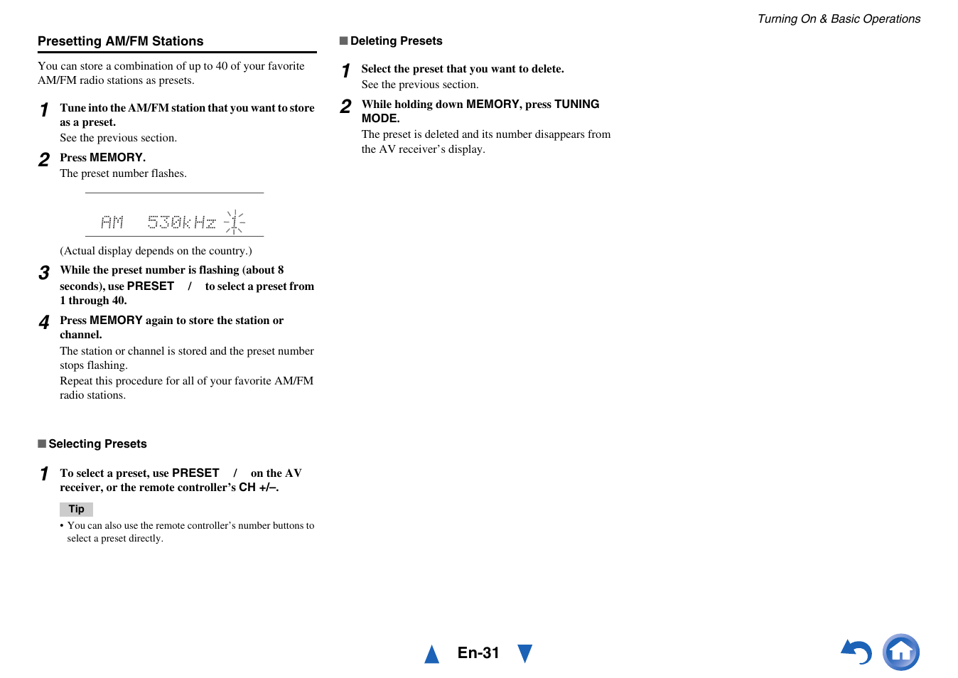 Cursor and | Onkyo AV RECEIVER HT-RC460 User Manual | Page 31 / 140