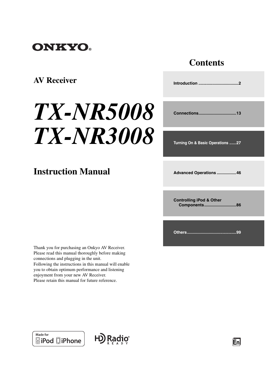 Onkyo TX-NR3008 User Manual | 116 pages