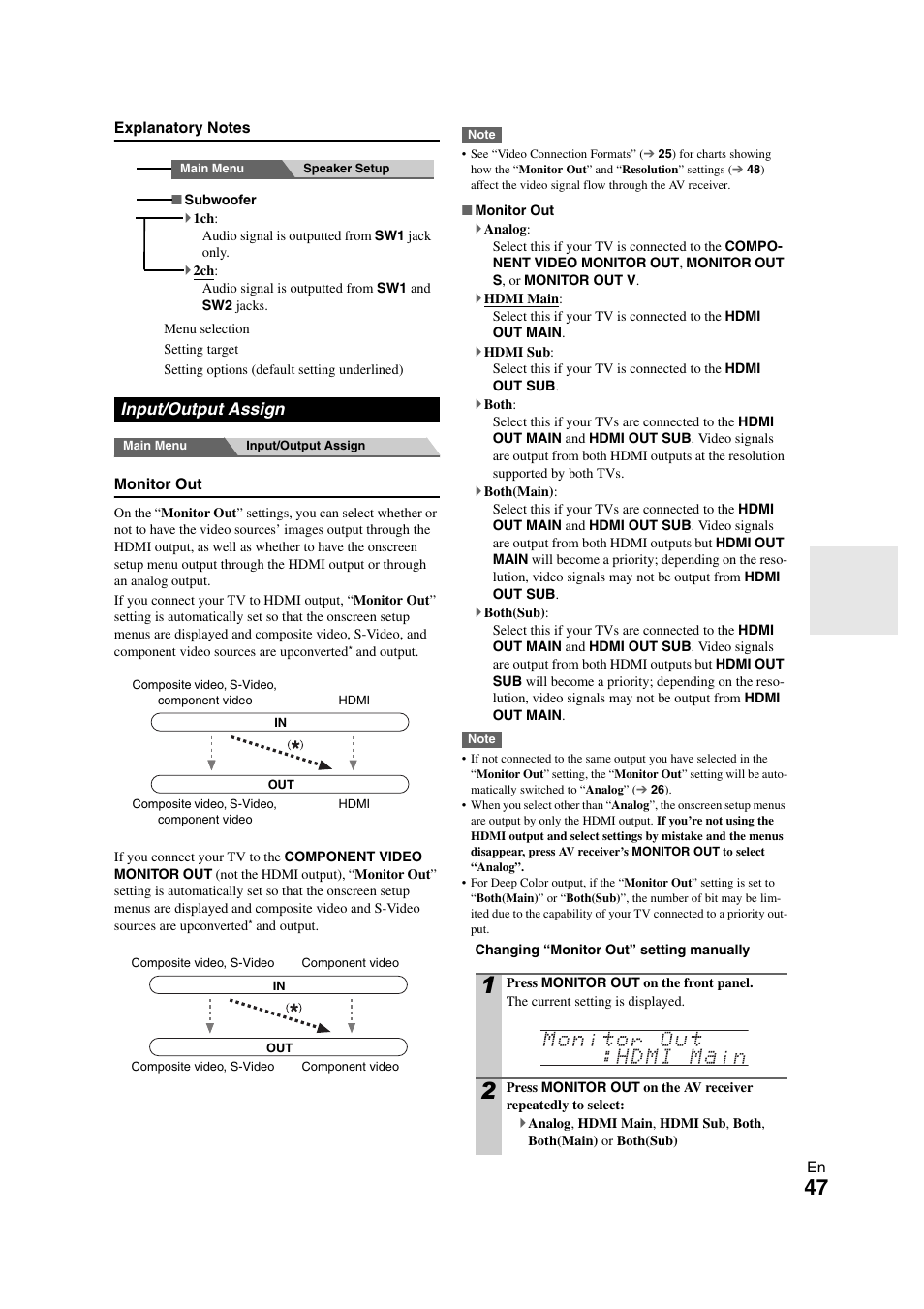 Input/output assign, Tton, 47 ), which generally dete | Onkyo TX-NR3008 User Manual | Page 47 / 116