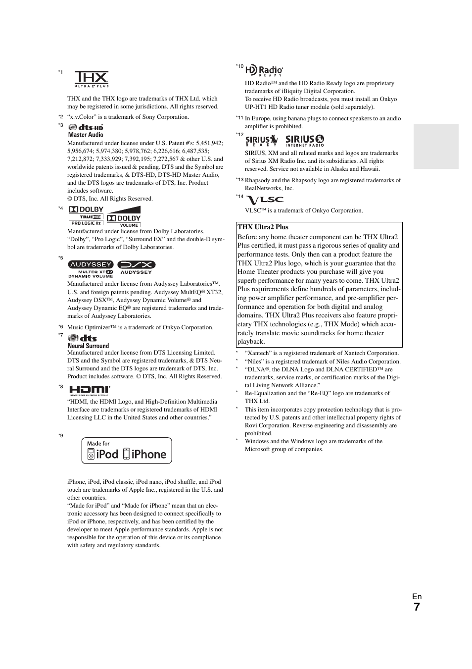 Onkyo TX-NR3008 User Manual | Page 7 / 116