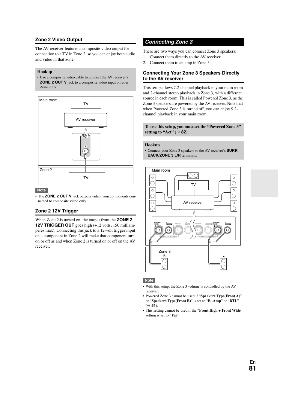 Connecting zone 3 | Onkyo TX-NR3008 User Manual | Page 81 / 116