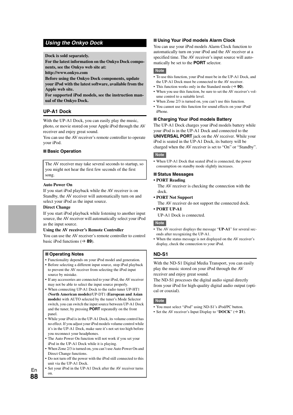 Using the onkyo dock | Onkyo TX-NR3008 User Manual | Page 88 / 116