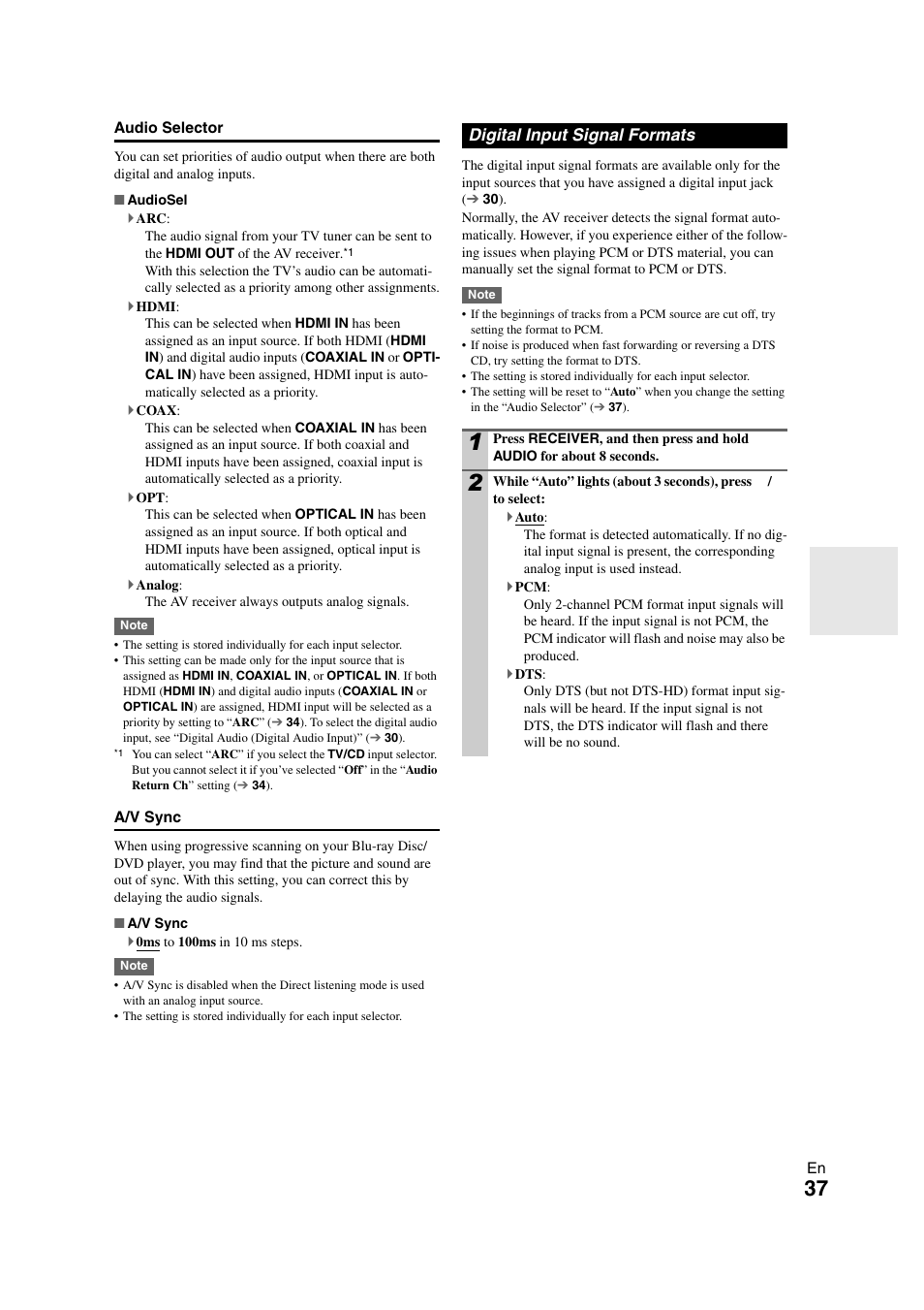 Onkyo AVX-280 User Manual | Page 37 / 56