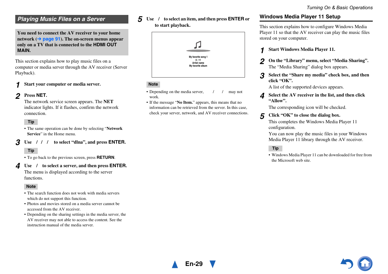 Playing music files on a server | Onkyo TX-NR515 User Manual | Page 29 / 140