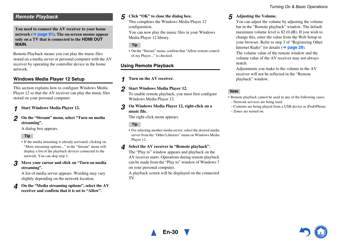 Remote playback | Onkyo TX-NR515 User Manual | Page 30 / 140