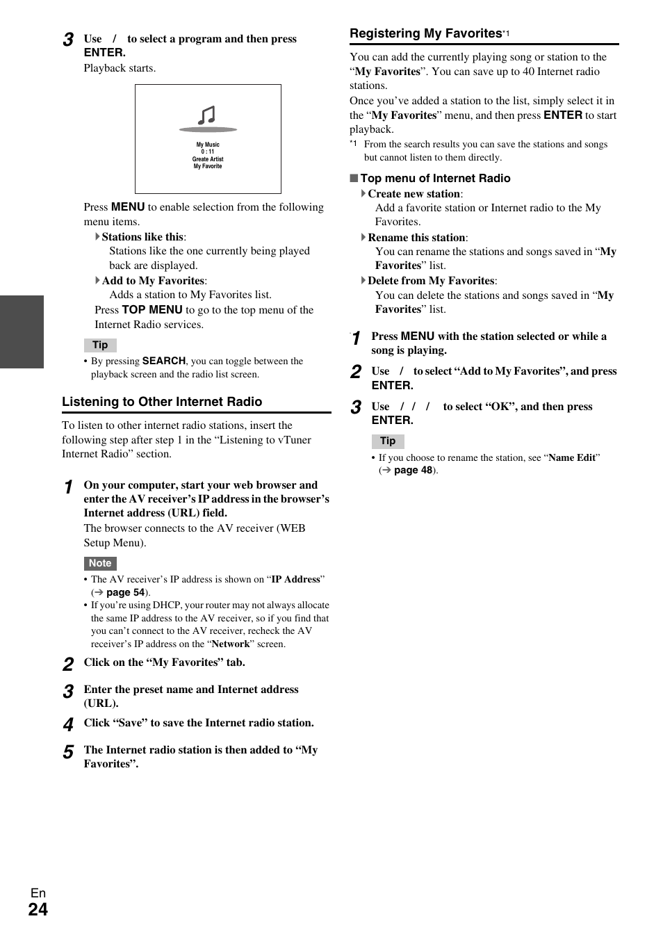Onkyo 7.2-Channel Network Audio/Video Receiver HT-RC360 User Manual | Page 24 / 84