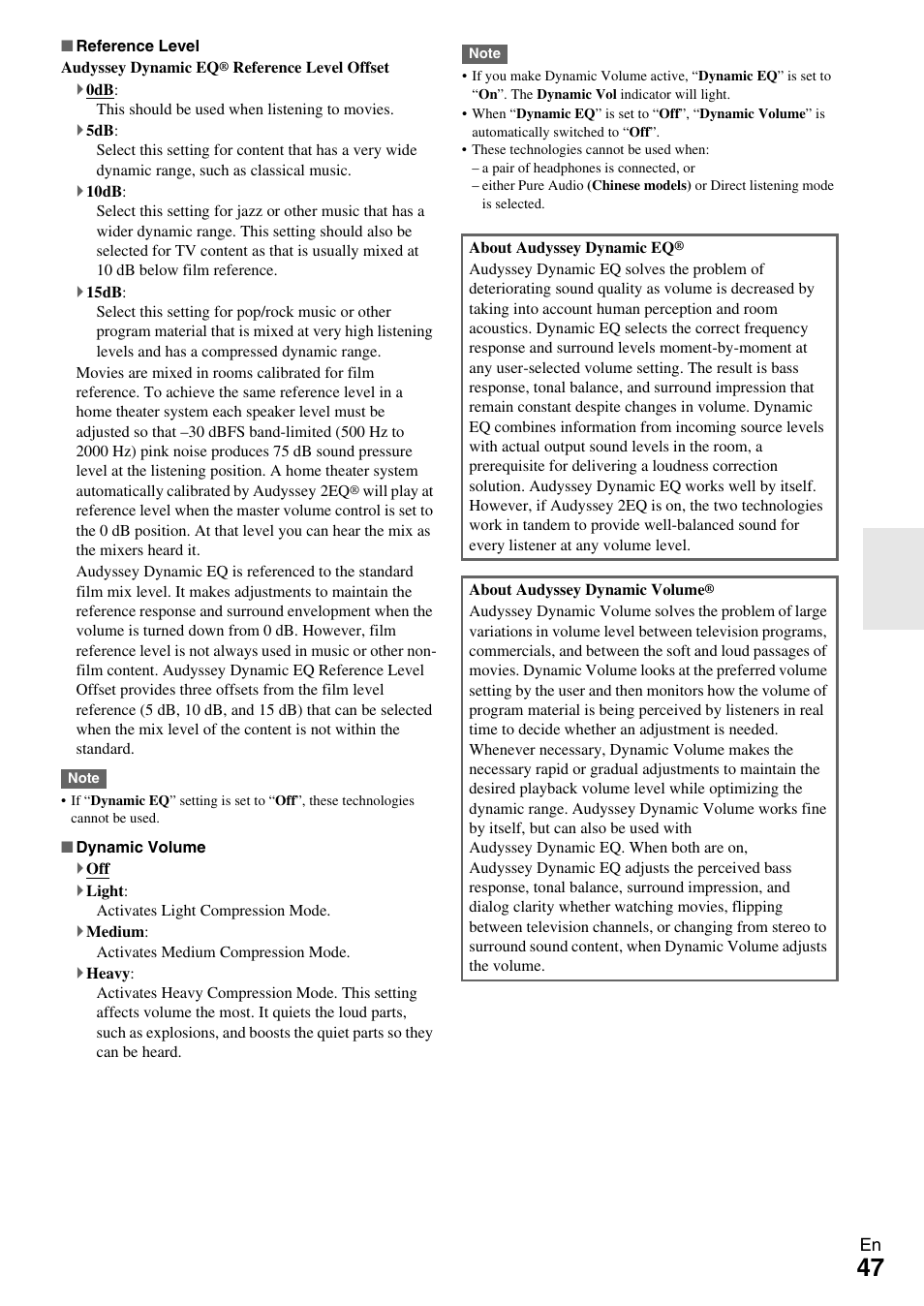 Volume | Onkyo 7.2-Channel Network Audio/Video Receiver HT-RC360 User Manual | Page 47 / 84