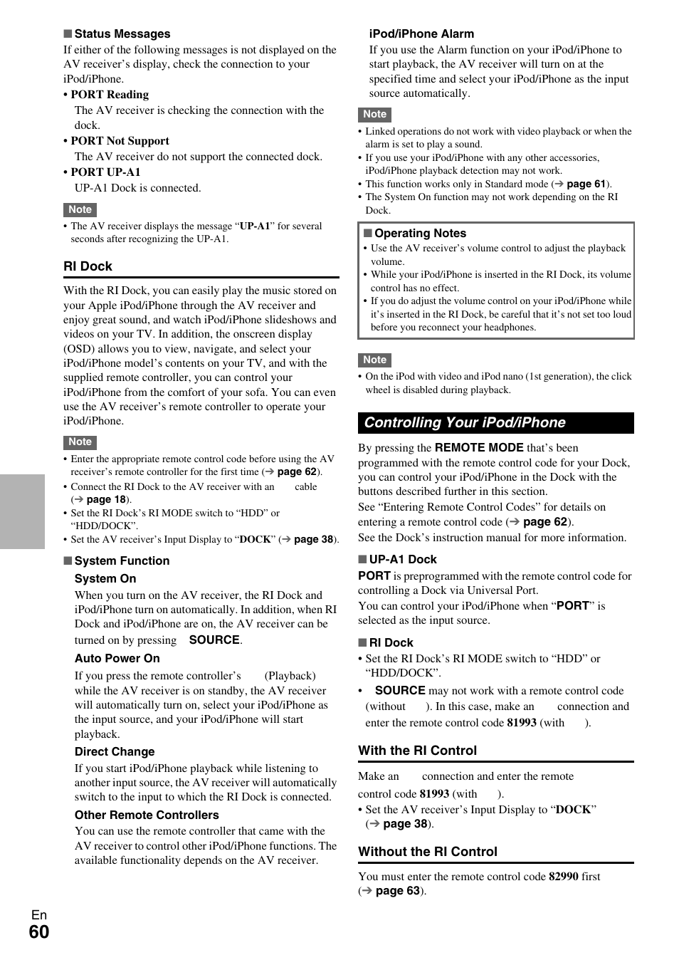 Controlling your ipod/iphone, Ipod/iphone functions | Onkyo 7.2-Channel Network Audio/Video Receiver HT-RC360 User Manual | Page 60 / 84