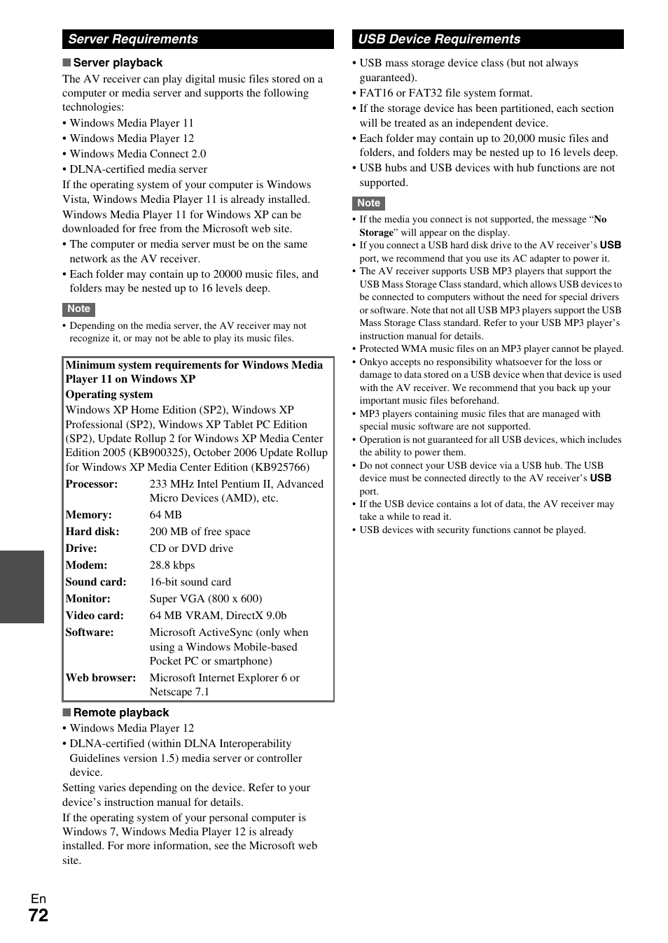 Onkyo 7.2-Channel Network Audio/Video Receiver HT-RC360 User Manual | Page 72 / 84