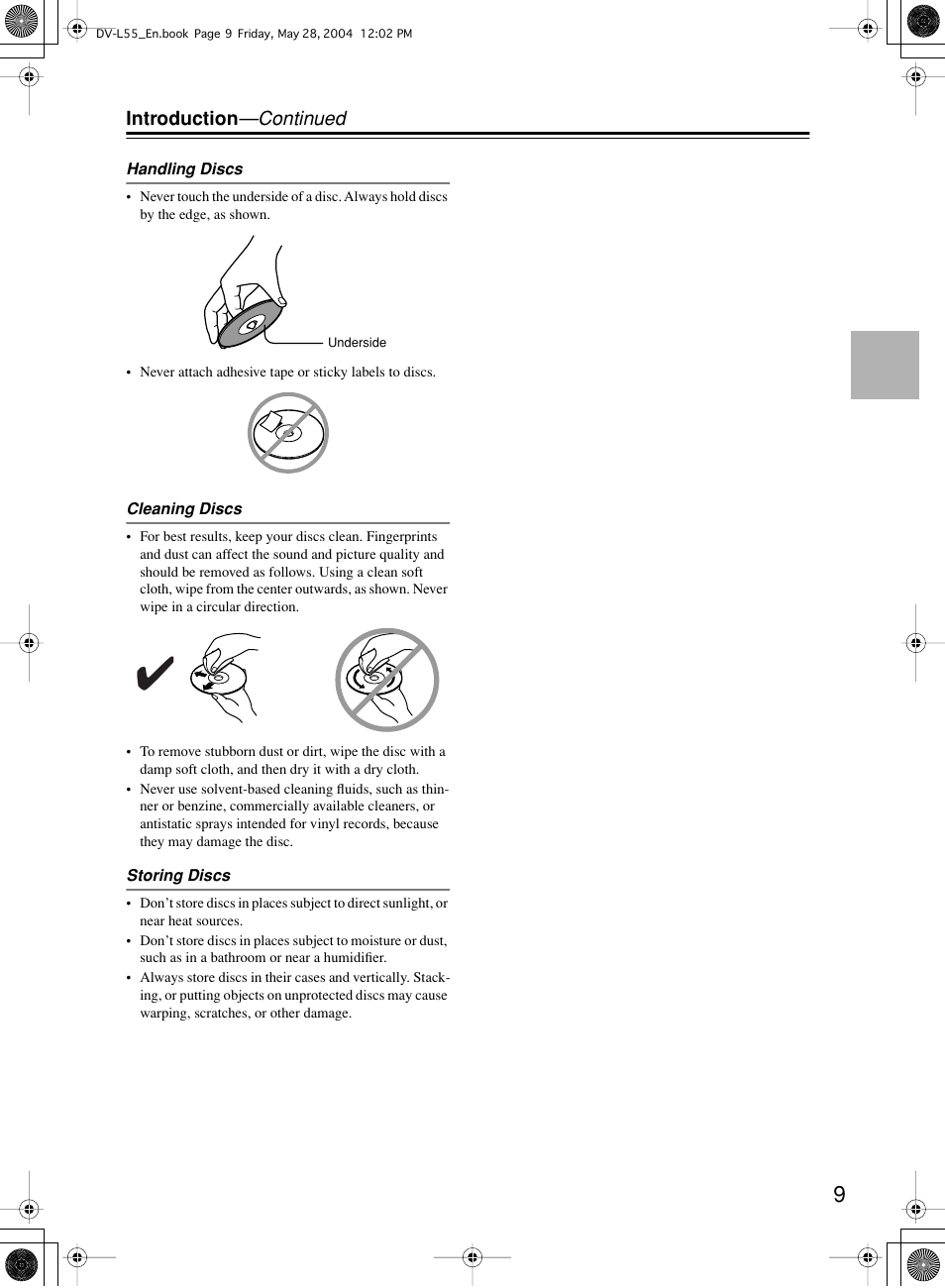 Onkyo DV-L55 User Manual | Page 9 / 56