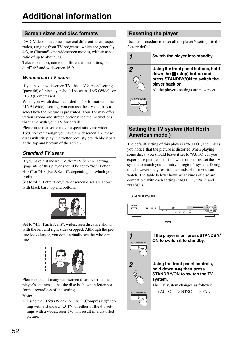 Additional information | Onkyo DV-SP405 User Manual | Page 52 / 64