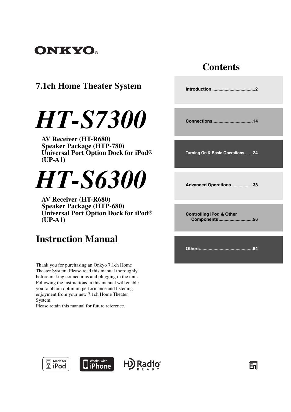 Onkyo HT-S7300 User Manual | 76 pages