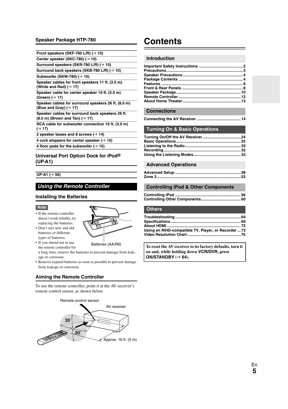 Onkyo HT-S7300 User Manual | Page 5 / 76