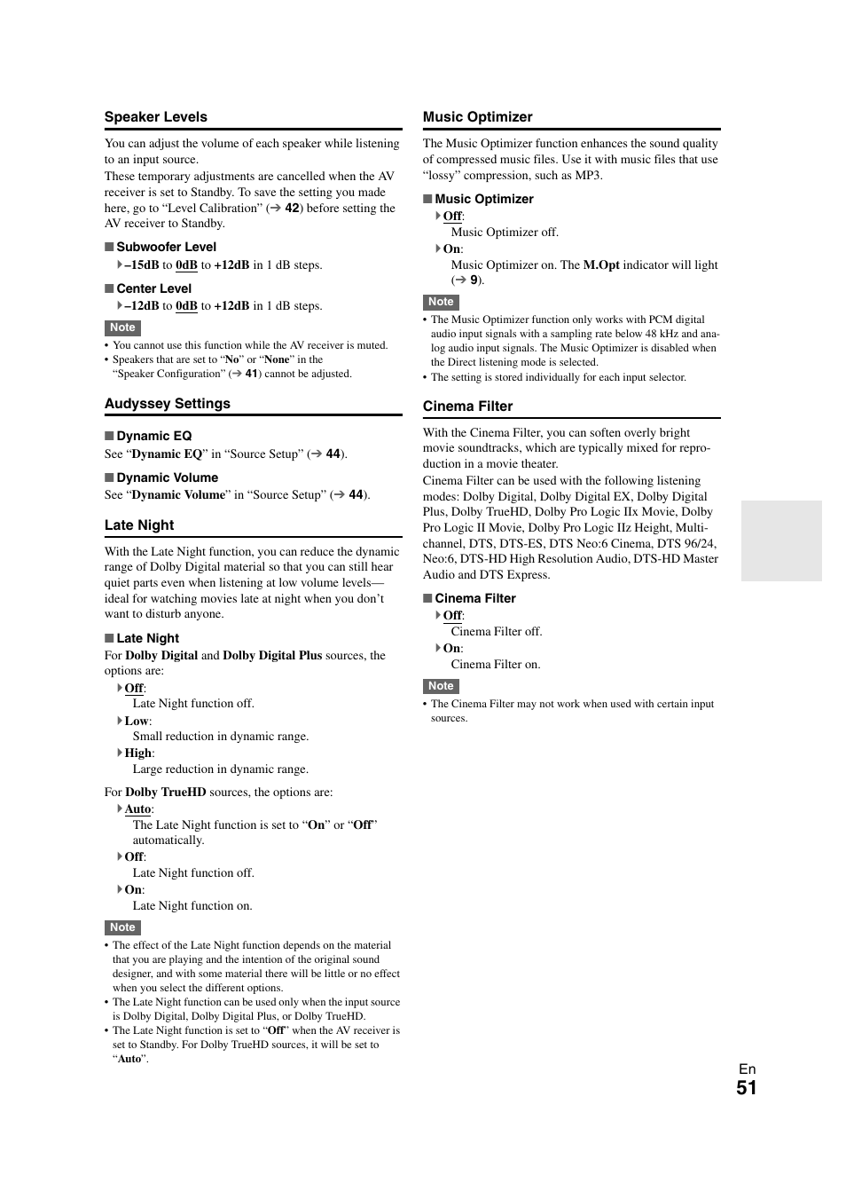 Ee “music optimizer | Onkyo HT-S7300 User Manual | Page 51 / 76