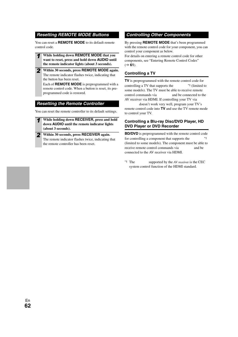 Y disc player, Cd player | Onkyo HT-S7300 User Manual | Page 62 / 76