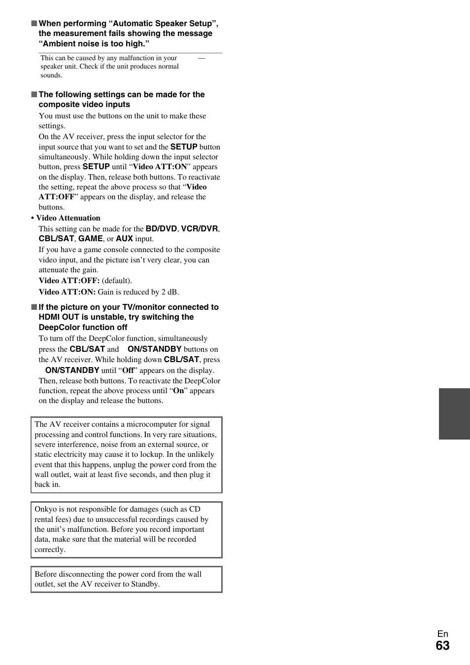 Onkyo AV Receiver TX-NR509 User Manual | Page 63 / 76