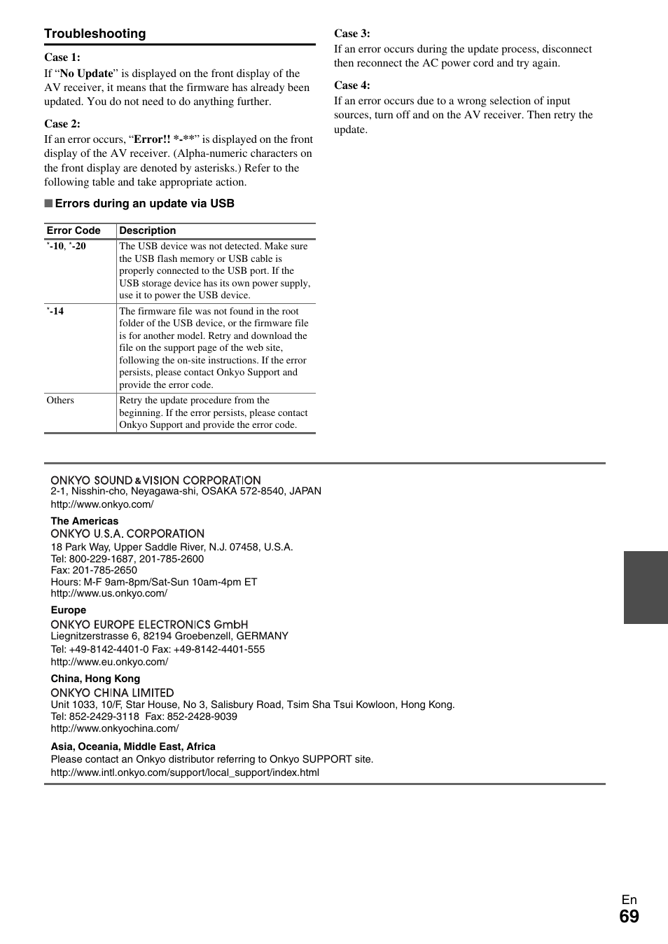 Contact onkyo support | Onkyo AV Receiver TX-NR509 User Manual | Page 69 / 76