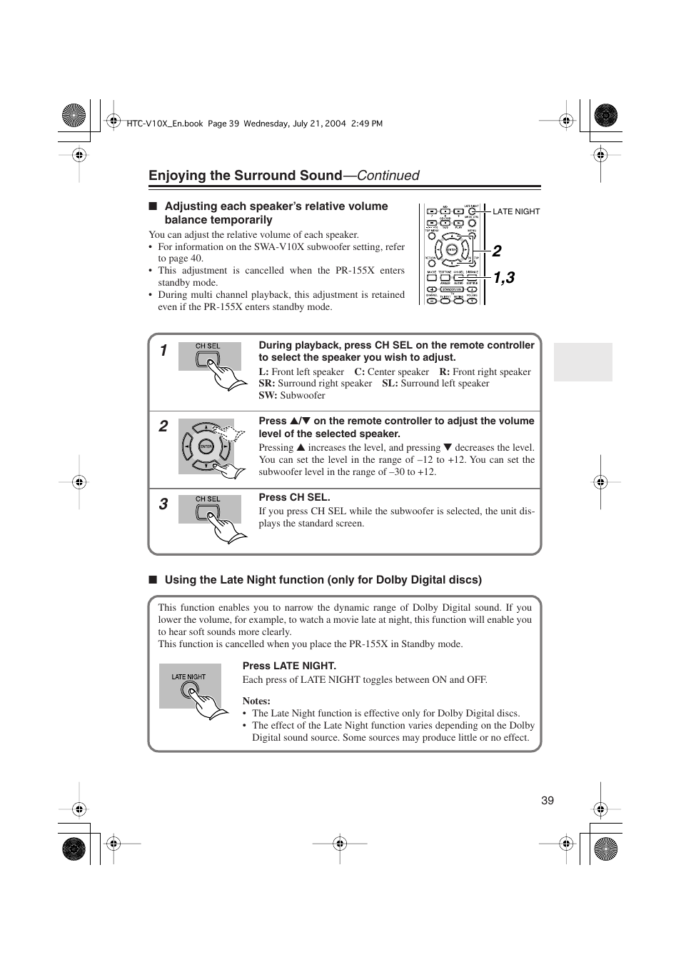 Onkyo HTC-V10X User Manual | Page 39 / 72