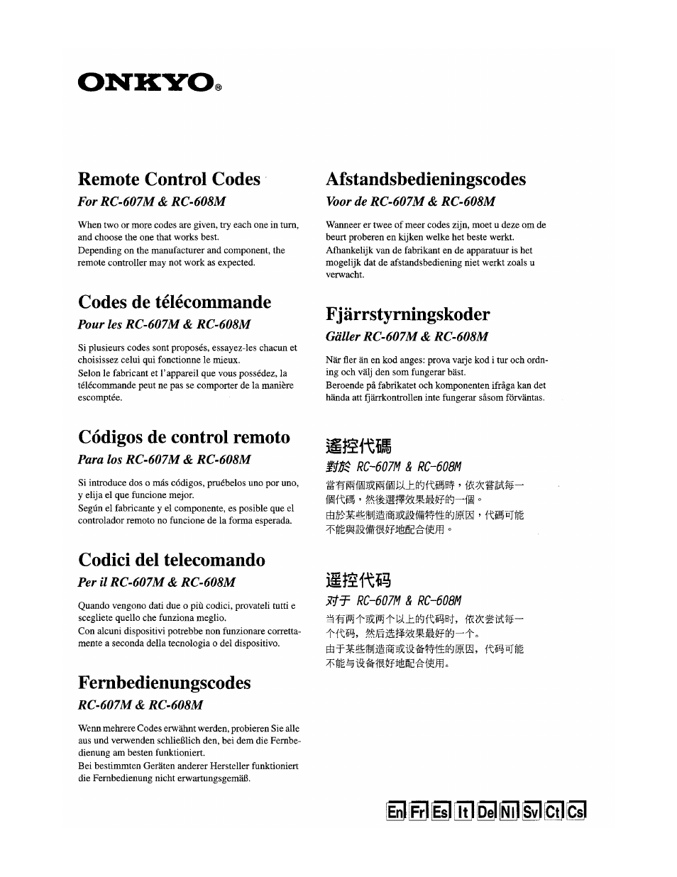 Remote control codes | Onkyo TX-SR8350 User Manual | Page 61 / 76