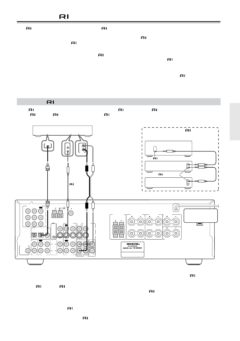 Connecting -compatible av components, Auto power on, Auto source select | Auto power off, Connecting -compatible components, Connecting, Example, Onkyo dvd player, Connecting several -compatible onkyo av components | Onkyo TX-SR501 User Manual | Page 19 / 48