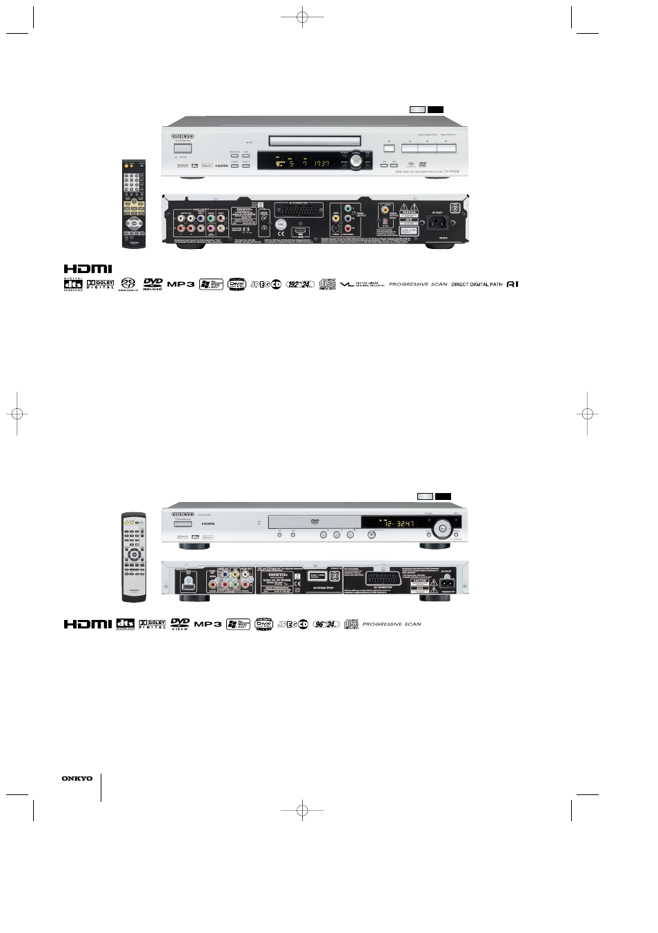 Dv-sp504e, Dv-sp404e, Universal dvd/cd player | Hd conversion dvd/cd/mp3 player | Onkyo DV-SP1000E User Manual | Page 2 / 8